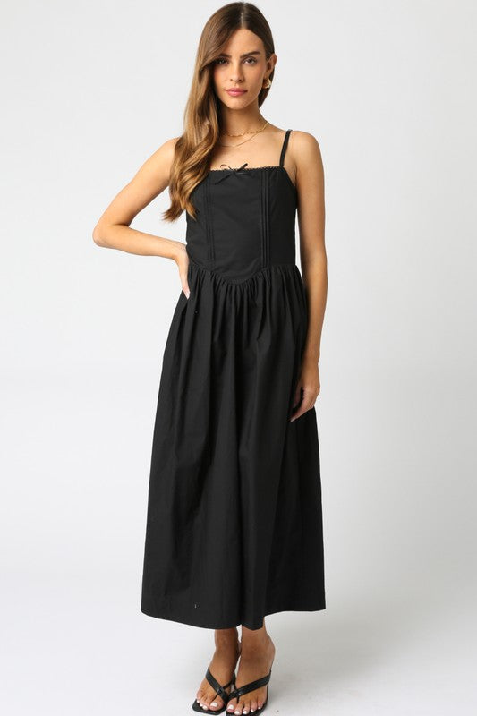 Midnight Bow Midi Dress