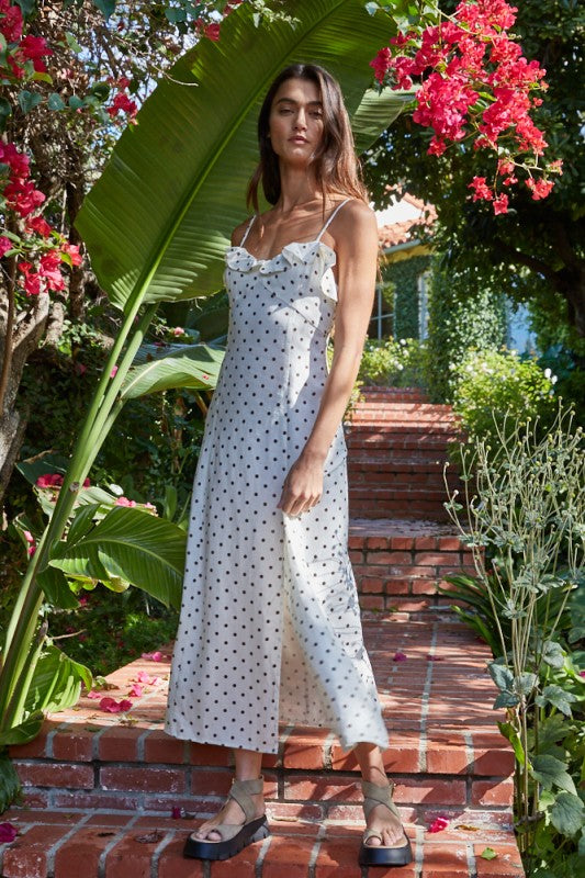 Ivory & Mocha Polka Dot Dress
