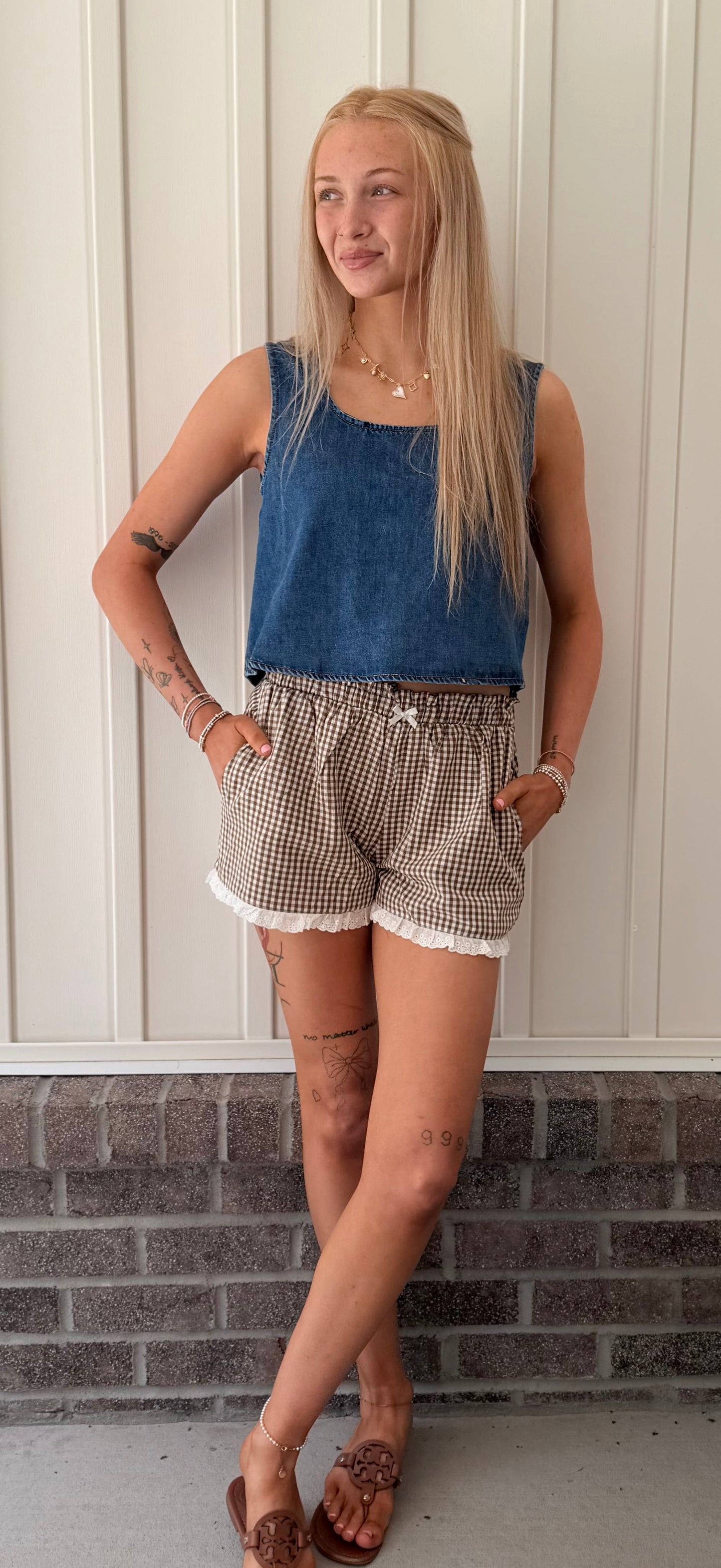 Roxanne Plaid Ruffle Shorts