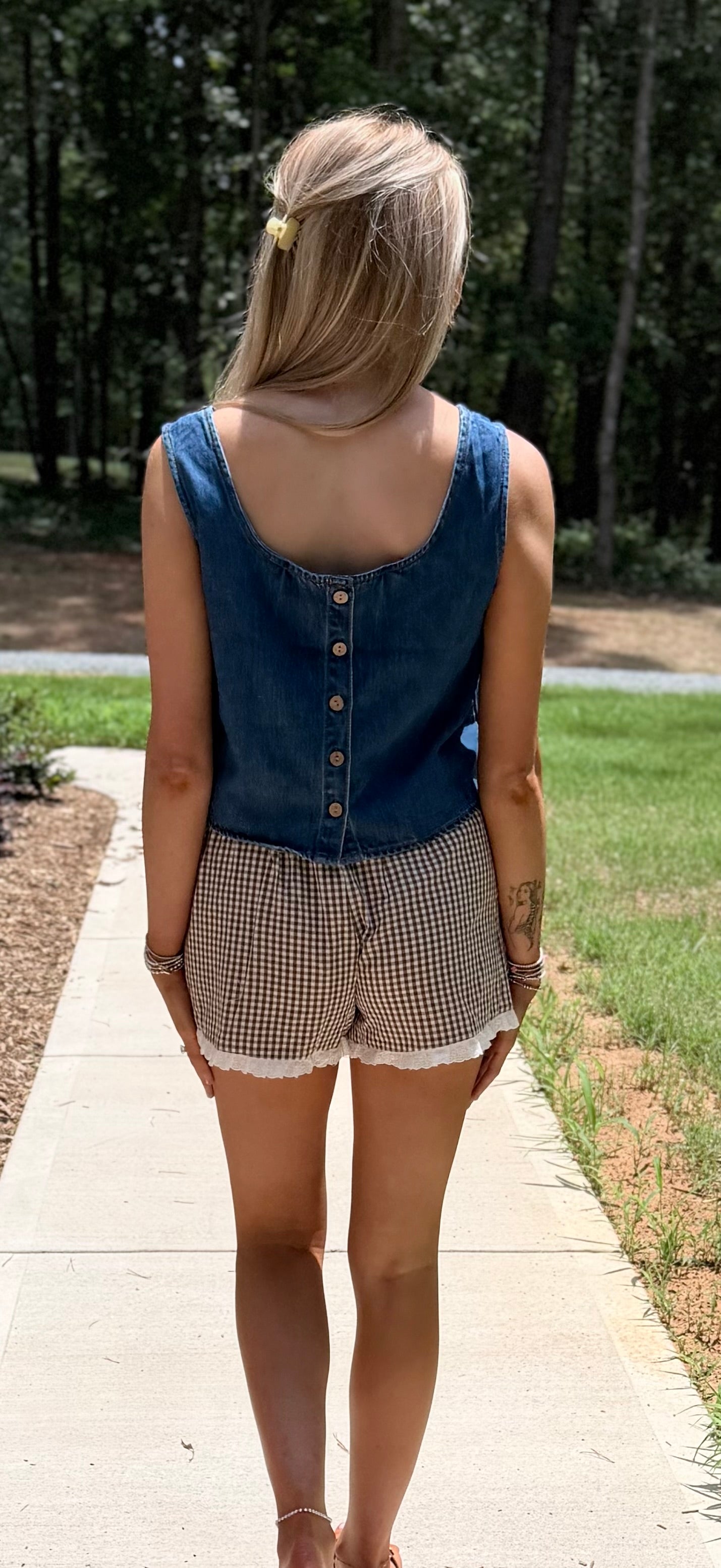 The Harper Button Back Top