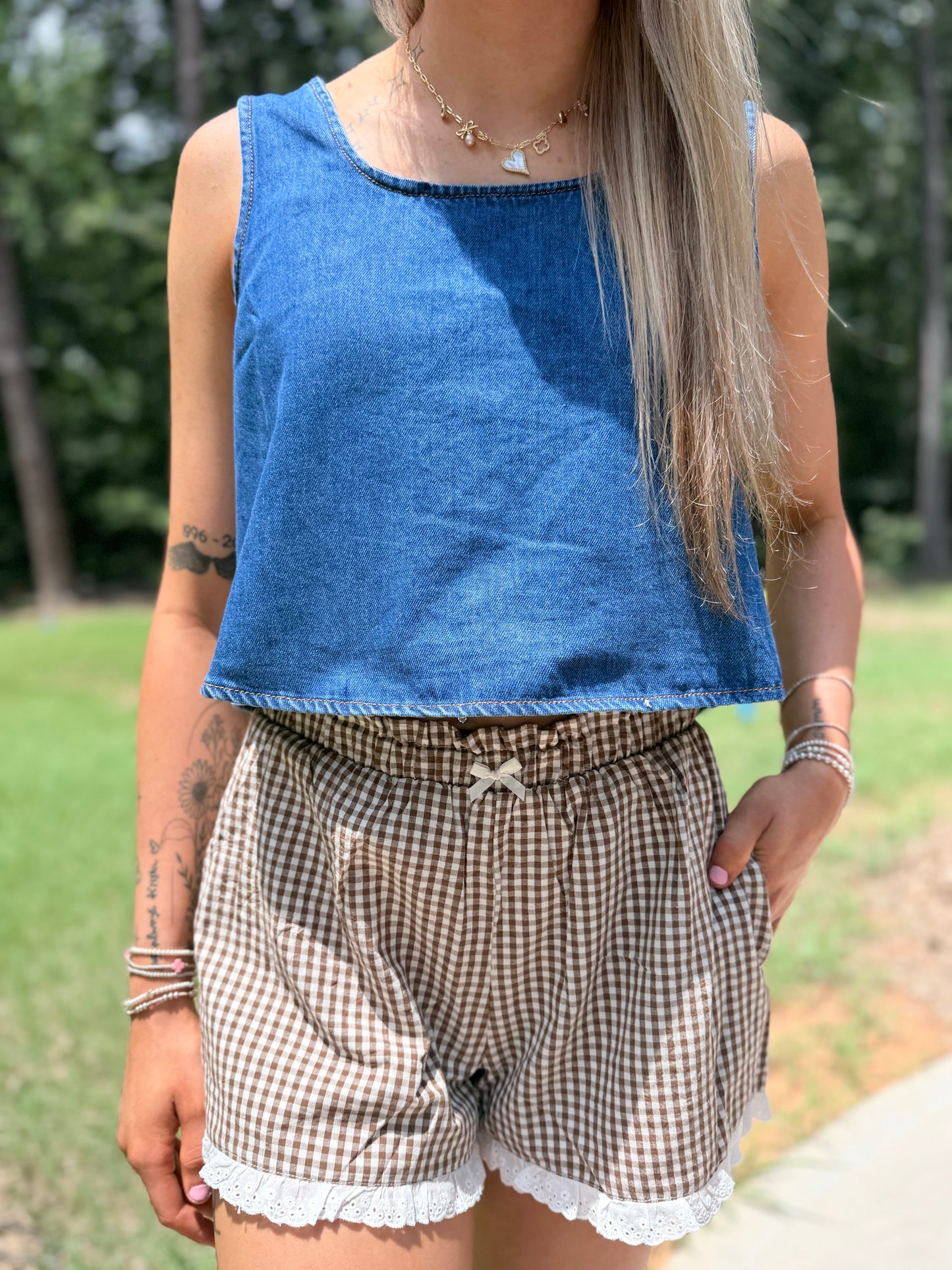 The Harper Button Back Top