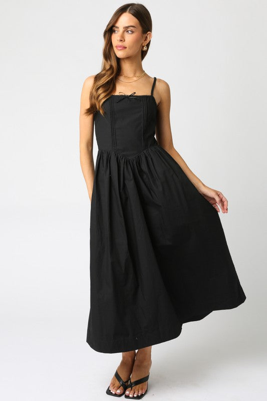 Midnight Bow Midi Dress