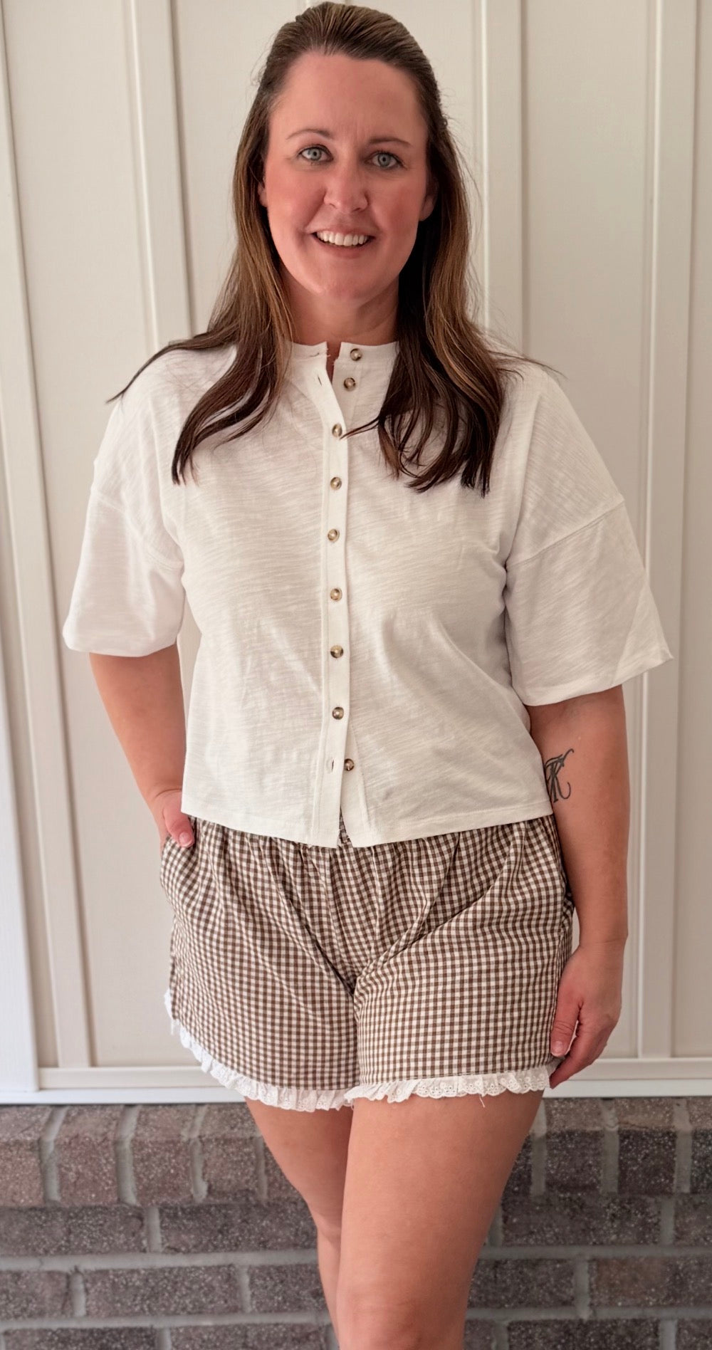 Roxanne Plaid Ruffle Shorts