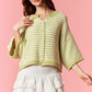 Matcha Stripe Oversized Knit Cardigan