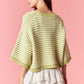 Matcha Stripe Oversized Knit Cardigan