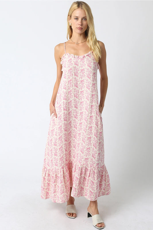 Blush Garden Ruffle Maxi