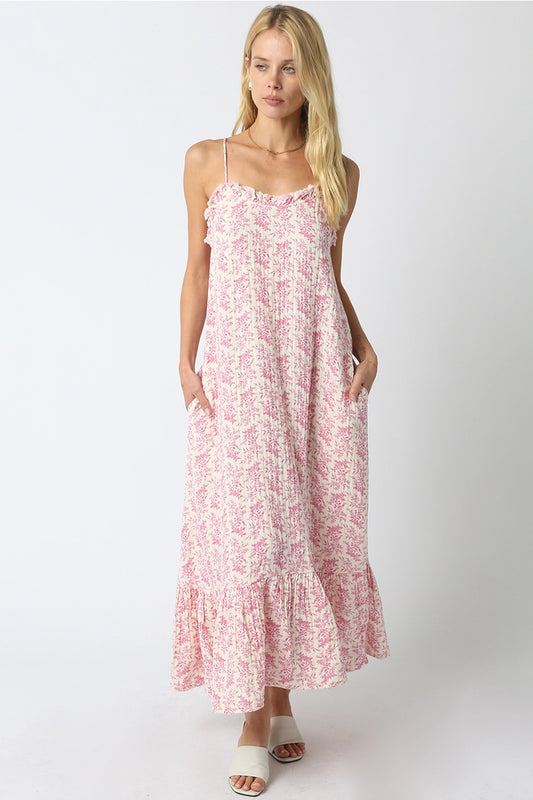 Blush Garden Ruffle Maxi
