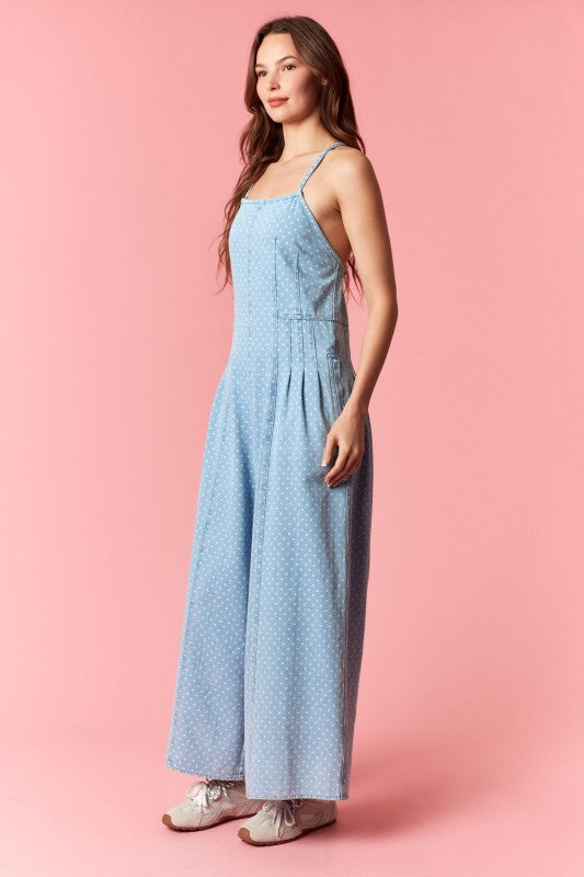 Polka Dream Denim One-Piece