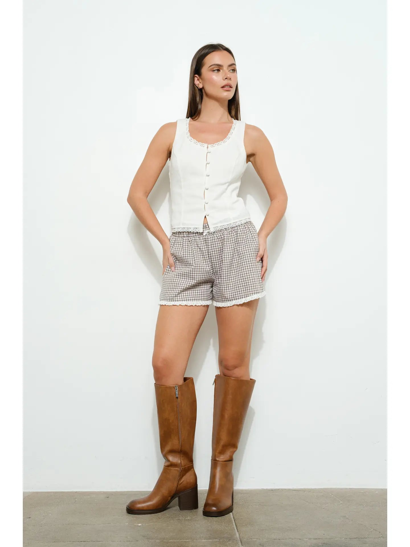 Roxanne Plaid Ruffle Shorts